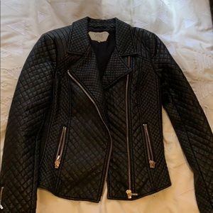 Zara vegan leather quilted jacket